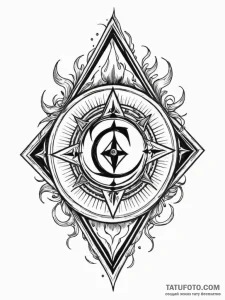 Alchemical symbol burning on an old grimoire,... - эскиз тату (№1751686080_0, 05.07.2025 03:28) — Tatufoto.com