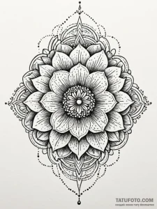 Orb beneath spectral bloom, ink illustration... - эскиз тату (№1751687440_0, 05.07.2025 03:50) — Tatufoto.com