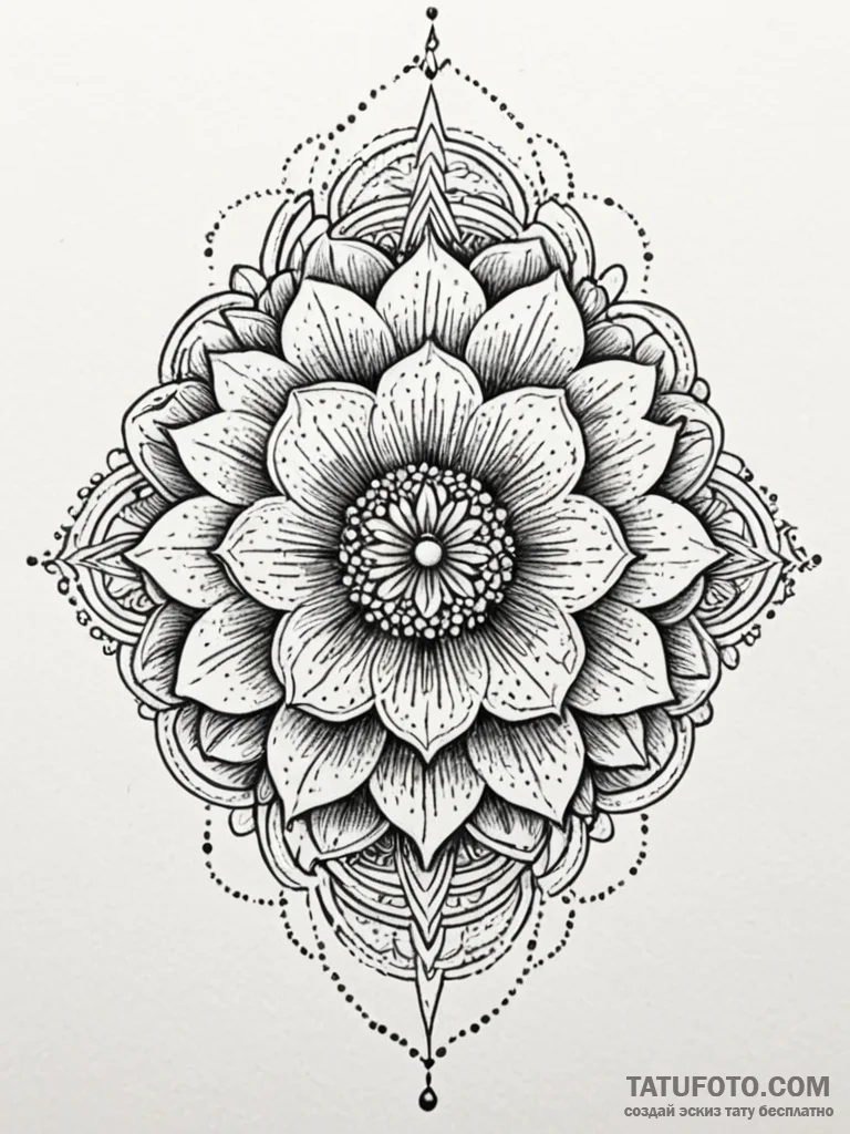 Orb beneath spectral bloom, ink illustration... - эскиз тату (№1751687440_0, 05.07.2025 03:50) — Tatufoto.com