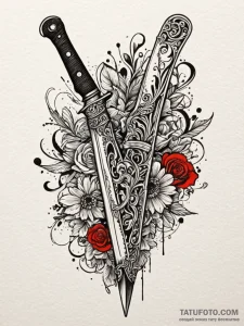 A straight razor (is there, but can be ornate... - эскиз тату (№1751687524_0, 05.07.2025 03:52) — Tatufoto.com