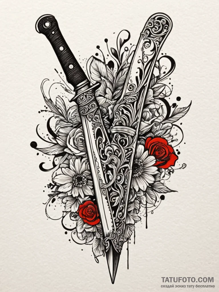 A straight razor (is there, but can be ornate... - эскиз тату (№1751687524_0, 05.07.2025 03:52) — Tatufoto.com