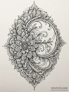 U, artistic tattoo sketch, unique design, ori... - эскиз тату (№1751687948_0, 05.07.2025 03:59) — Tatufoto.com