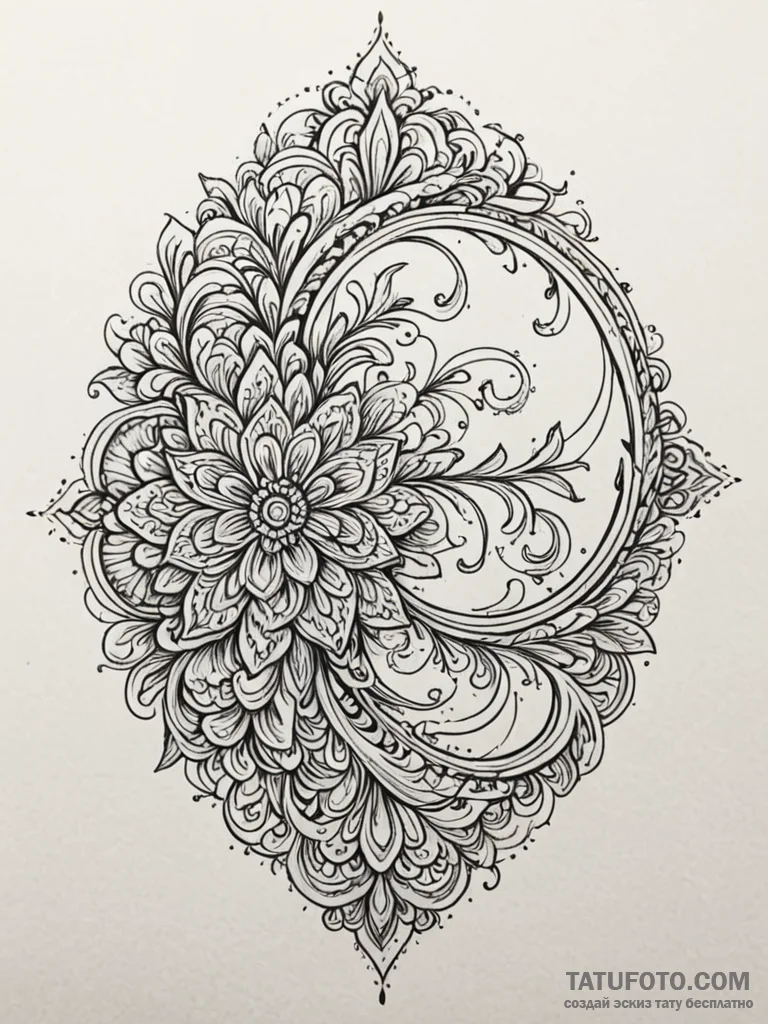 U, artistic tattoo sketch, unique design, ori... - эскиз тату (№1751687948_0, 05.07.2025 03:59) — Tatufoto.com