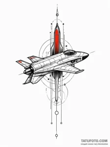 Spaceship blueprint, tattoo drawing outline,... - эскиз тату (№1751688117_0, 05.07.2025 04:01) — Tatufoto.com