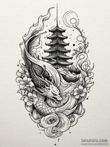 Ghost relic beneath spectral spire, tattoo dr... - эскиз тату (№1751688286_0, 05.07.2025 04:04) — Tatufoto.com