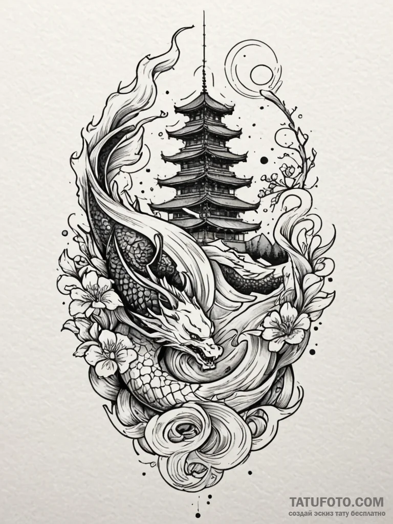 Ghost relic beneath spectral spire, tattoo dr... - эскиз тату (№1751688286_0, 05.07.2025 04:04) — Tatufoto.com