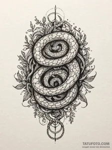 Tide serpent coiling through wreckage, tattoo... - эскиз тату (№1751688373_0, 05.07.2025 04:06) — Tatufoto.com