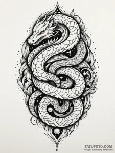 Night serpent beneath celestial rift, tattoo... - эскиз тату (№1751688458_0, 05.07.2025 04:07) — Tatufoto.com