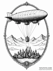 Zeppelin, majestic and pioneering, concept ar... - эскиз тату (№1751688973_0, 05.07.2025 04:16) — Tatufoto.com