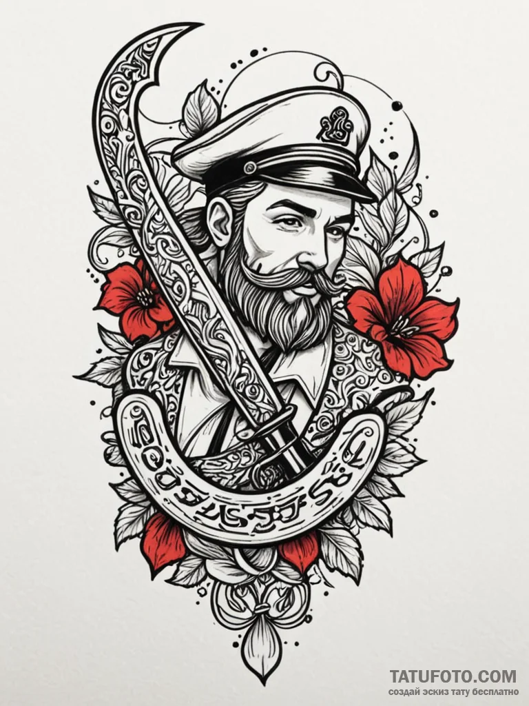Straight razor, tattoo flash sheet design, so… — эскиз тату (№1751689413_0, 05.07.2025 04:23) — Tatufoto.com