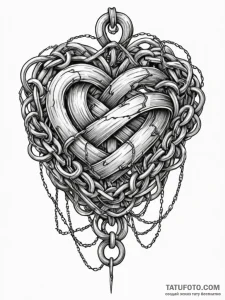 Knot of chains devouring heart, concept art f... - эскиз тату (№1751689586_0, 05.07.2025 04:26) — Tatufoto.com