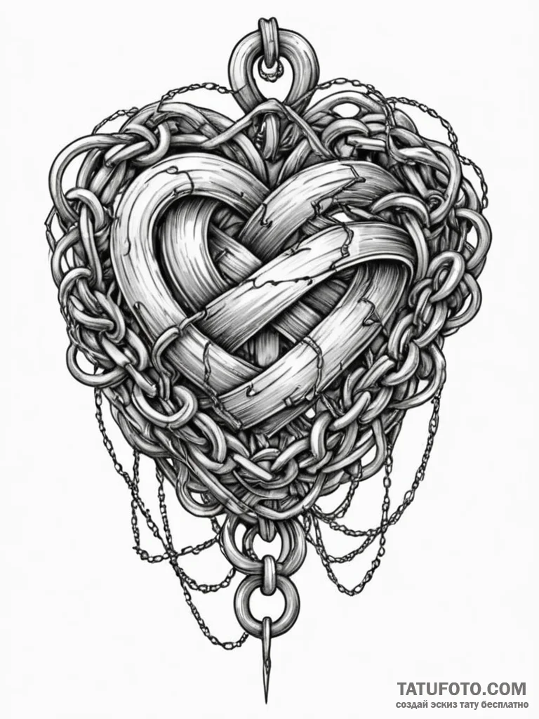 Knot of chains devouring heart, concept art f… — эскиз тату (№1751689586_0, 05.07.2025 04:26) — Tatufoto.com