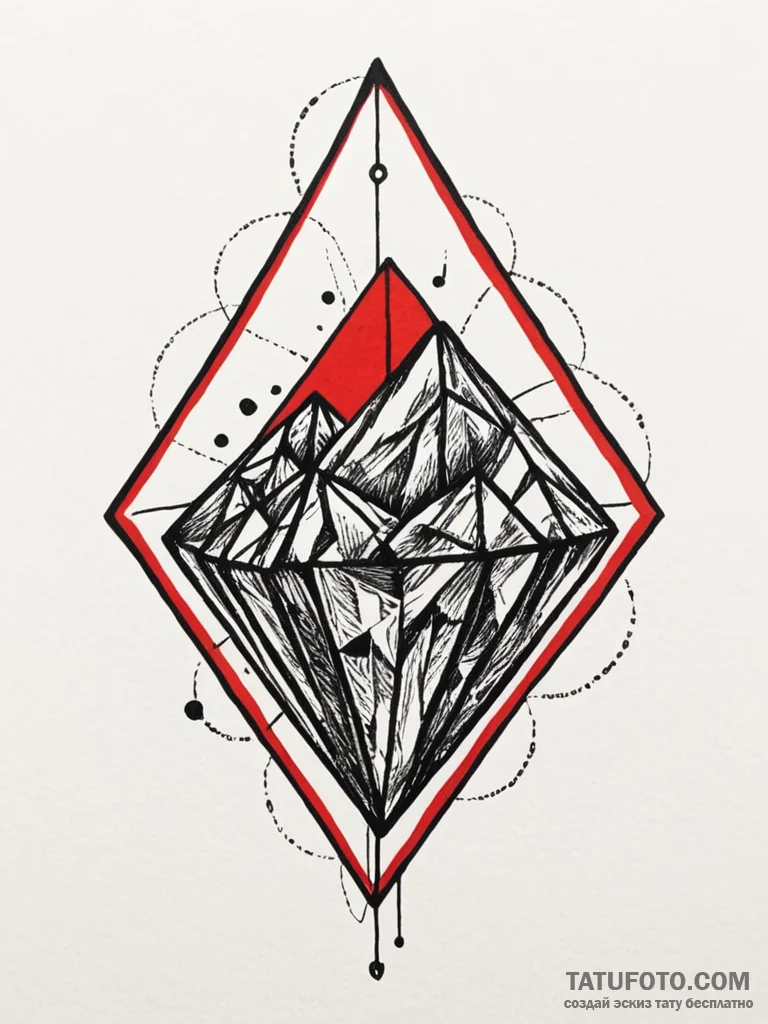 Diamond, cut and multi-faceted, representing... - эскиз тату (№1751690014_0, 05.07.2025 04:33) — Tatufoto.com