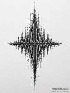 Audio waveform of a scream, cast in jagged bl... - эскиз тату (№1751690354_0, 05.07.2025 04:39) — Tatufoto.com