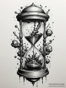 Atomic explosion in hourglass, concept art fo... - эскиз тату (№1751691123_0, 05.07.2025 04:52) — Tatufoto.com