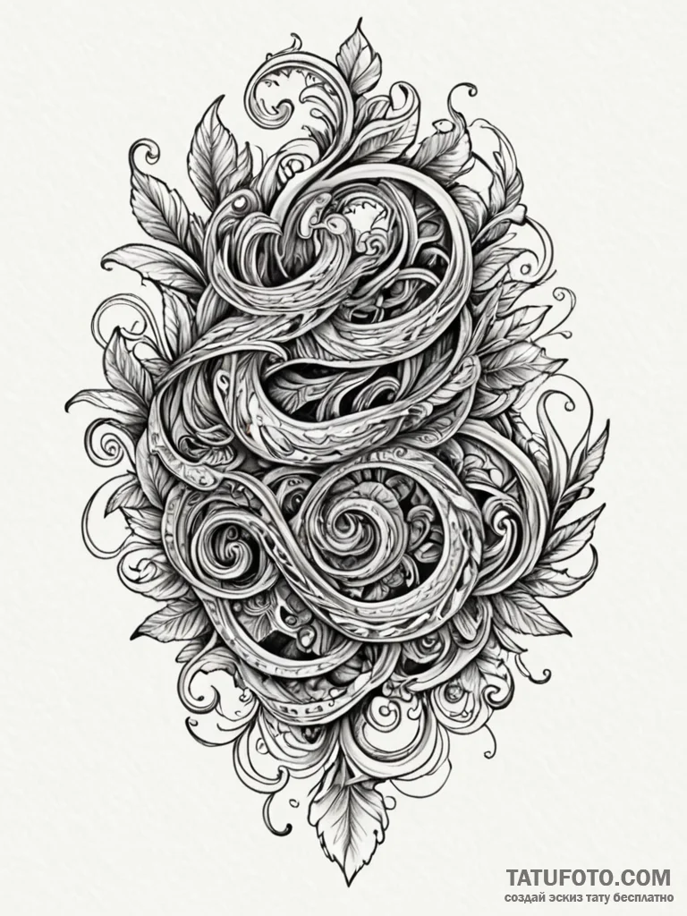 Kappa, concept art for tattoo, ornamental tat... - эскиз тату (№1751691391_0, 05.07.2025 04:56) — Tatufoto.com