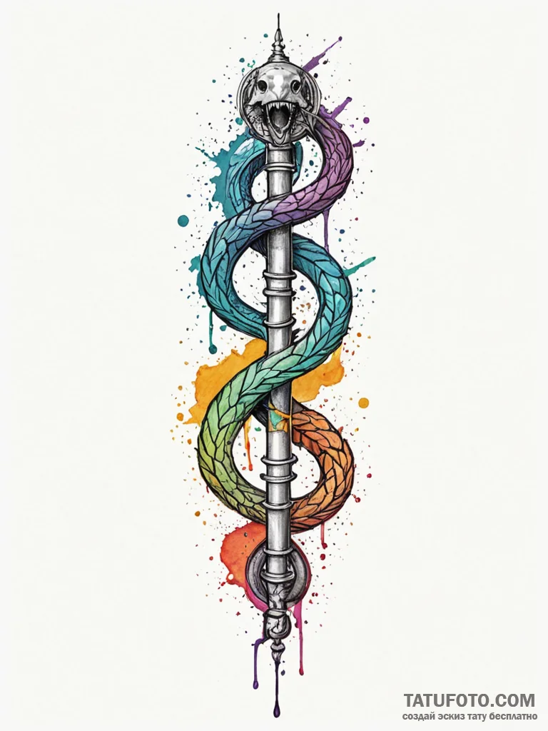 Spinal column morphing into a serpent, artist... - эскиз тату (№1751691653_0, 05.07.2025 05:00) — Tatufoto.com