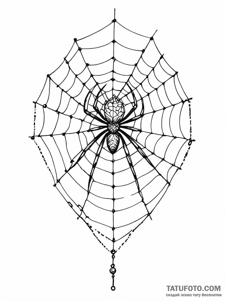Quartz spider weaving bone web, artistic tatt... - эскиз тату (№1751691822_0, 05.07.2025 05:03) — Tatufoto.com