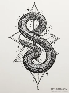 Nether serpent weaving through stars, artisti... - эскиз тату (№1751692116_0, 05.07.2025 05:08) — Tatufoto.com