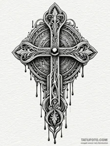 Etched relic dripping with shadows, ink illus... - эскиз тату (№1751692202_0, 05.07.2025 05:10) — Tatufoto.com