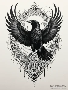 Arcane raven with ethereal shadow, concept ar... - эскиз тату (№1751692542_0, 05.07.2025 05:15) — Tatufoto.com