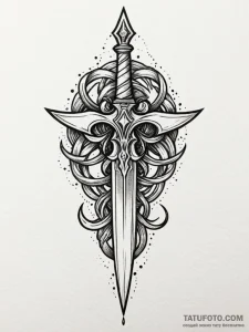 Kris dagger through spectral sigil, tattoo fl... - эскиз тату (№1751692713_0, 05.07.2025 05:18) — Tatufoto.com