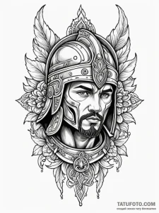 Gladiator, tattoo flash sheet design, minimal... - эскиз тату (№1751692886_0, 05.07.2025 05:21) — Tatufoto.com