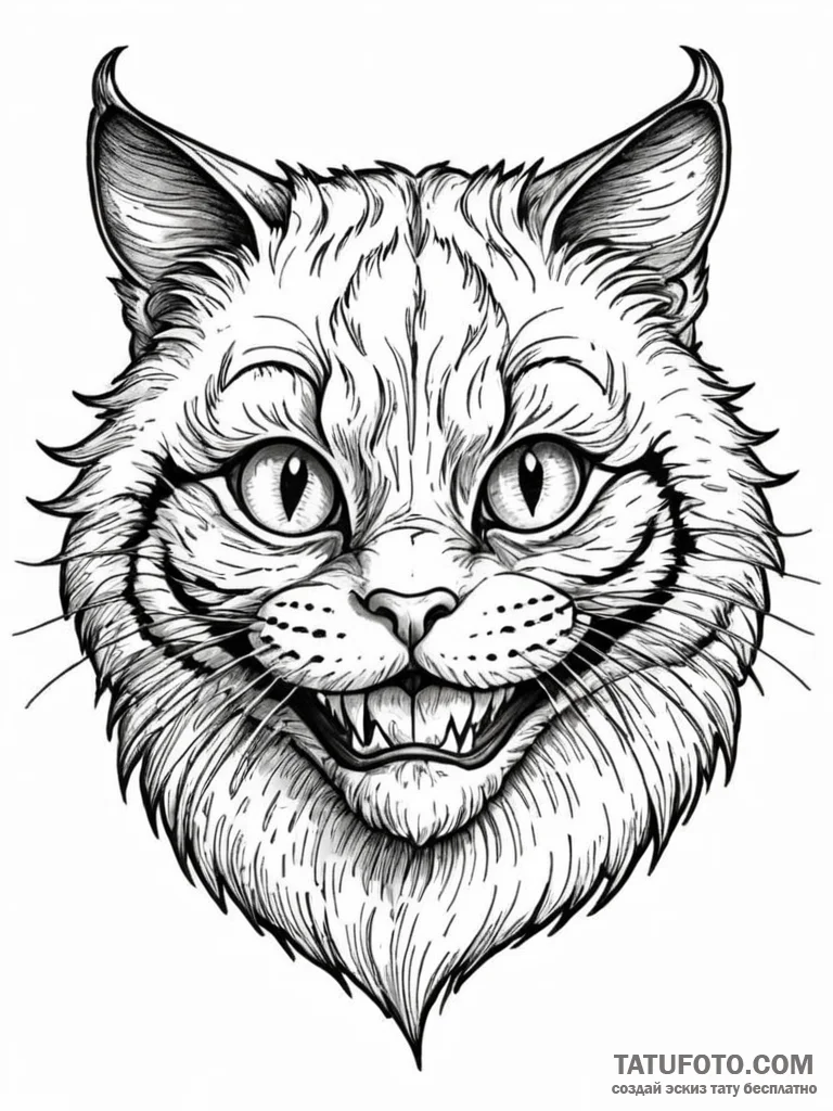 Cheshire cat, tattoo flash sheet design, prof... - эскиз тату (№1751692971_0, 05.07.2025 05:22) — Tatufoto.com
