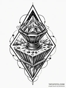 Hydraulic press crushing a diamond, tattoo li... - эскиз тату (№1751693787_0, 05.07.2025 05:36) — Tatufoto.com