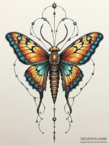 Giant, bio-mechanical moth with fiber-optic a... - эскиз тату (№1751694144_0, 05.07.2025 05:42) — Tatufoto.com