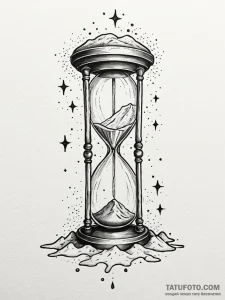 Leaking hourglass where sand is replaced by s... - эскиз тату (№1751694715_0, 05.07.2025 05:51) — Tatufoto.com