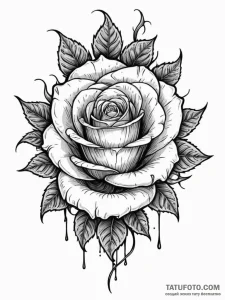 Steel rose blooming from bones, concept art f... - эскиз тату (№1751694895_0, 05.07.2025 05:54) — Tatufoto.com