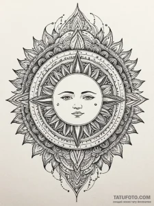 Obsidian blade beneath eclipsed sun, concept... - эскиз тату (№1751695919_0, 05.07.2025 06:11) — Tatufoto.com