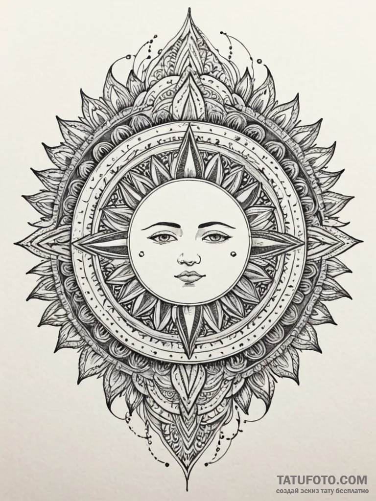 Obsidian blade beneath eclipsed sun, concept... - эскиз тату (№1751695919_0, 05.07.2025 06:11) — Tatufoto.com