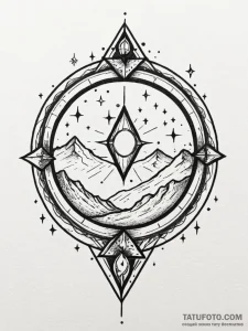 Quartz ring floating in starlight, concept ar... - эскиз тату (№1751696186_0, 05.07.2025 06:16) — Tatufoto.com