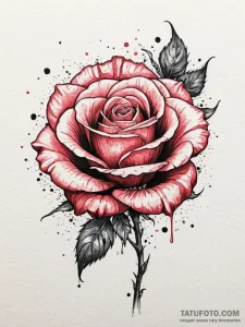 Withered rose shedding petals of dust, concep... - эскиз тату (№1751696272_0, 05.07.2025 06:17) — Tatufoto.com