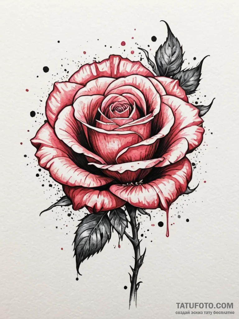 Withered rose shedding petals of dust, concep... - эскиз тату (№1751696272_0, 05.07.2025 06:17) — Tatufoto.com