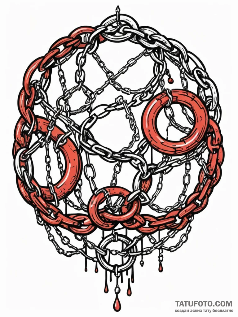 Arcane chains forming circle, ink illustratio... - эскиз тату (№1751696443_0, 05.07.2025 06:20) — Tatufoto.com