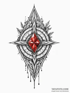 Arrowhead cracked with moss, concept art for... - эскиз тату (№1751697214_0, 05.07.2025 06:33) — Tatufoto.com