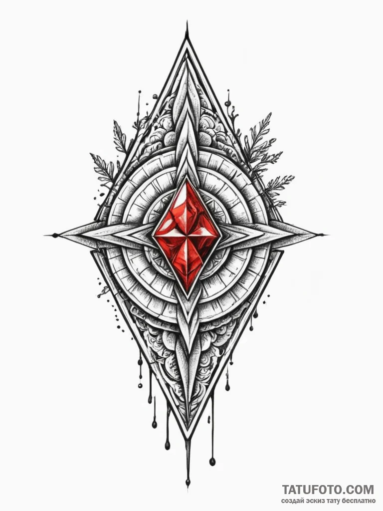 Arrowhead cracked with moss, concept art for... - эскиз тату (№1751697214_0, 05.07.2025 06:33) — Tatufoto.com
