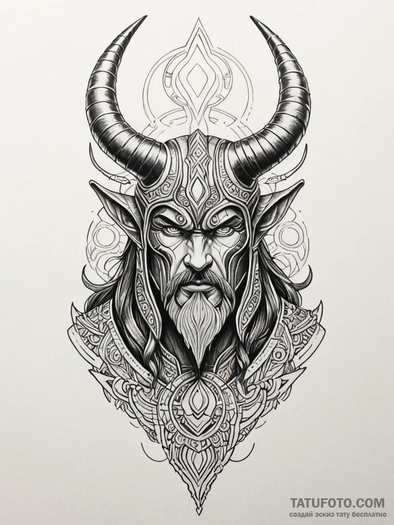 Heimdall, guardian of the bifrost, with his h... - эскиз тату (№1751698070_0, 05.07.2025 06:47) — Tatufoto.com