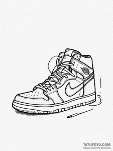 Sneaker, iconic silhouette (e.g., high-top),... - эскиз тату (№1751698934_0, 05.07.2025 07:02) — Tatufoto.com