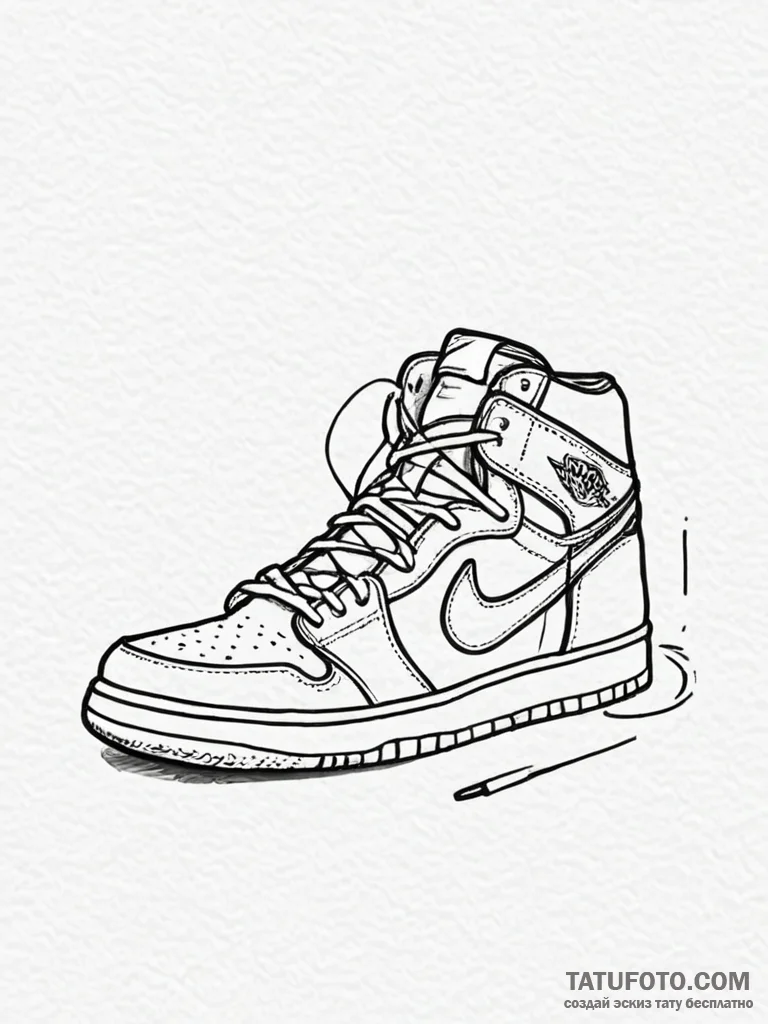 Sneaker, iconic silhouette (e.g., high-top),... - эскиз тату (№1751698934_0, 05.07.2025 07:02) — Tatufoto.com
