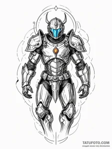 Atomic knight with energy shield, tattoo sket... - эскиз тату (№1751699106_0, 05.07.2025 07:05) — Tatufoto.com