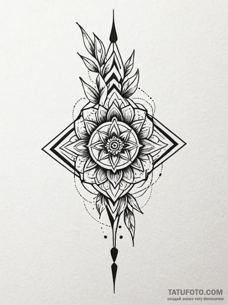 A detailed bamboo stalk, natural,, ink illust... - эскиз тату (№1751699709_0, 05.07.2025 07:15) — Tatufoto.com