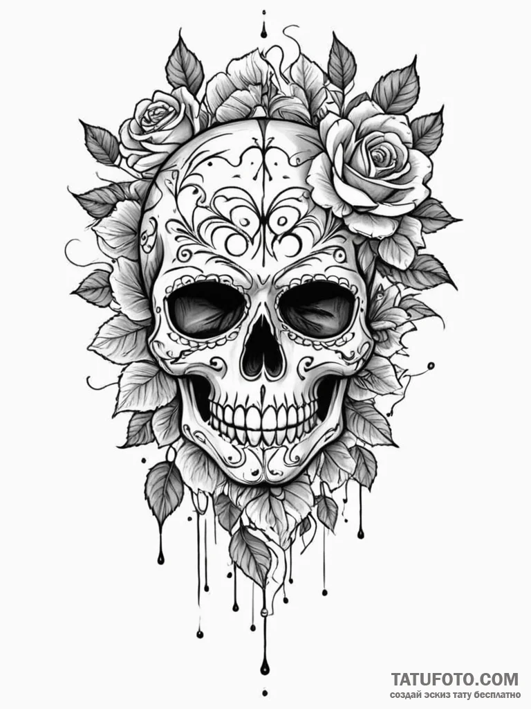 Mask bound in iron roots, artistic tattoo ske... - эскиз тату (№1751699966_0, 05.07.2025 07:19) — Tatufoto.com
