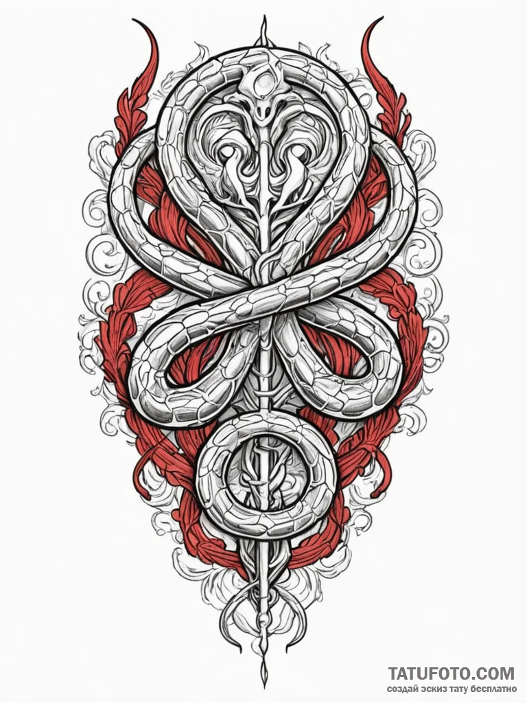 Bone serpent weaving through ribs, tattoo dra... - эскиз тату (№1751700313_0, 05.07.2025 07:25) — Tatufoto.com