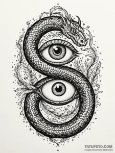 Black serpent with jeweled eyes, concept art... - эскиз тату (№1751700486_0, 05.07.2025 07:28) — Tatufoto.com