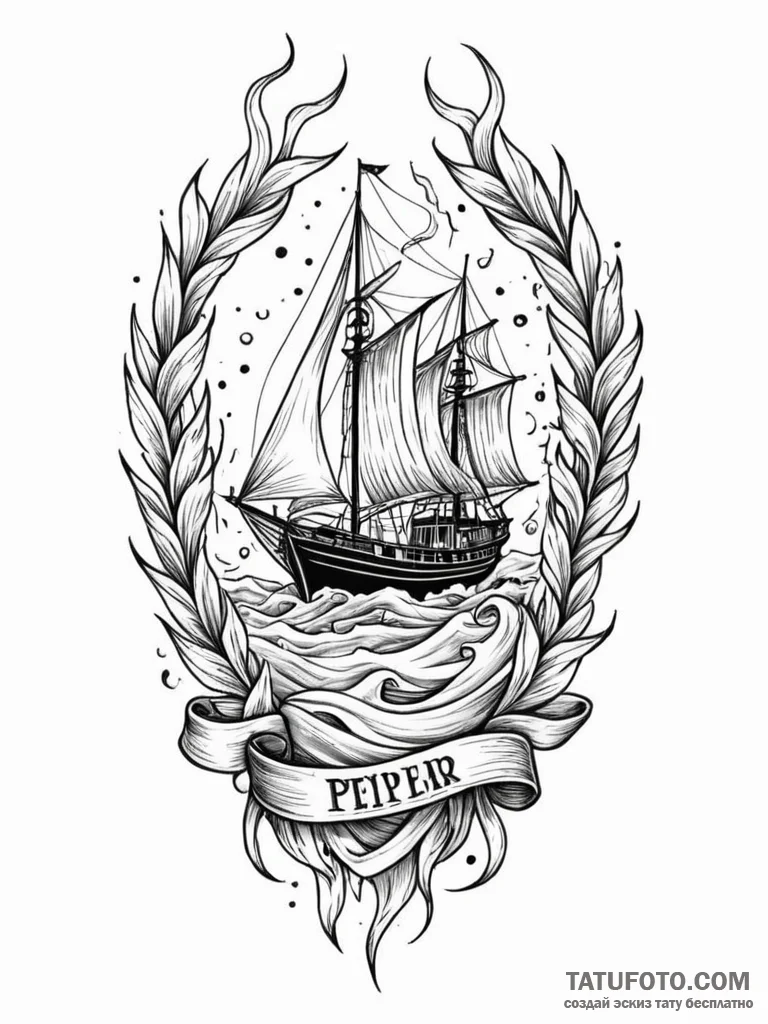 Burning wind tearing banners, tattoo sketch d... - эскиз тату (№1751701384_0, 05.07.2025 07:43) — Tatufoto.com