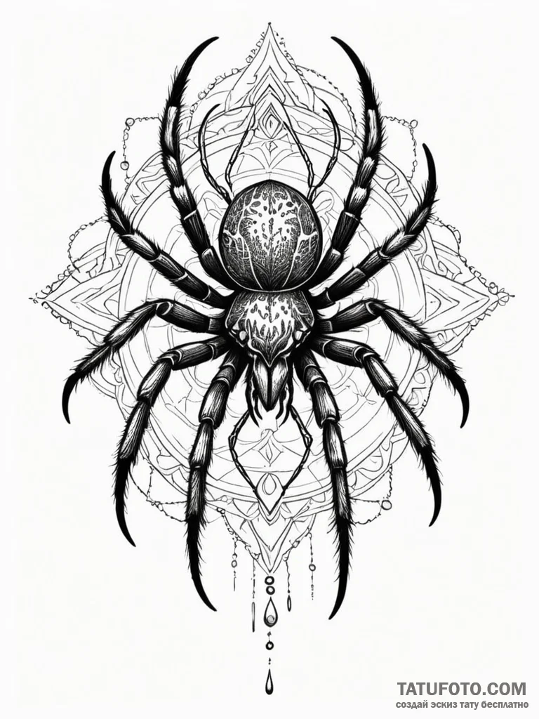 Tarantula, concept art for tattoo, soft whip... - эскиз тату (№1751701822_0, 05.07.2025 07:50) — Tatufoto.com